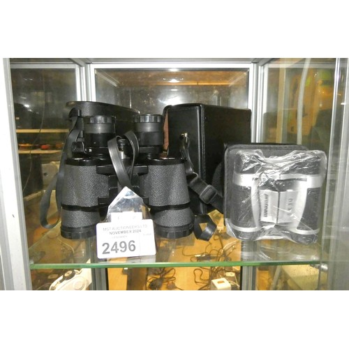 2496 - 3 x sets of binoculars by Quick Focus, Proteam etc