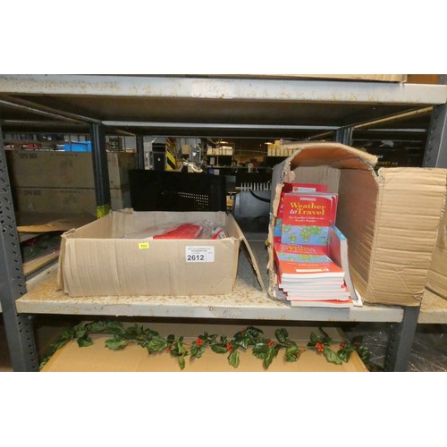 2612 - A quantity of England flags and a box of weather travel guides