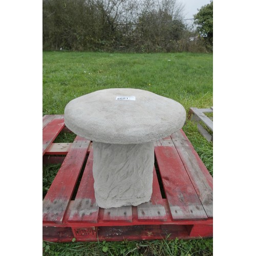 2681 - A large 2 piece concrete staddle stone