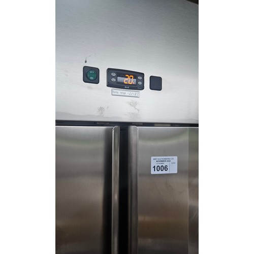 1006 - A large commercial stainless steel 2 door catering fridge by Matricola type SPA-TN-140 - please note... 