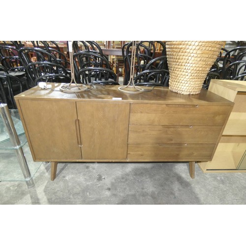 2720 - A wooden sideboard with a 2 door cupboard and 3 drawers approx 155x46x80cm