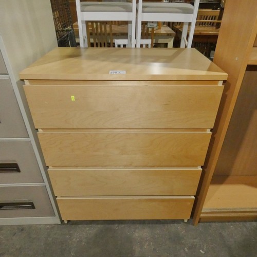 2780 - A light wood chest of 4 drawers approx 80x50cm