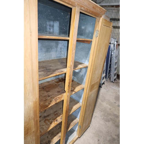 2063 - 1 x vintage Pine two door cabinet approx 92 x 57 x 214cm high