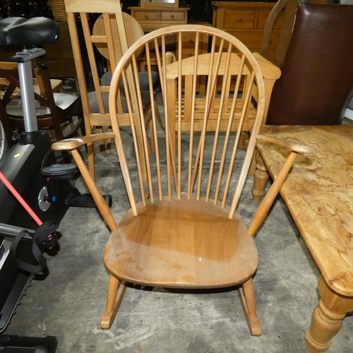 2761 - 1 x vintage wooden low nursing rocking chair - believed to be Ercol