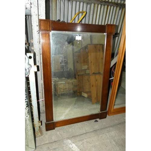 2762B - 1 x dark wood framed mirror approx 87 x 127cm