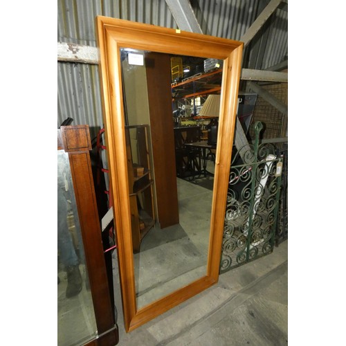 2762C - 1 x Pine framed mirror approx 74 x 165cm