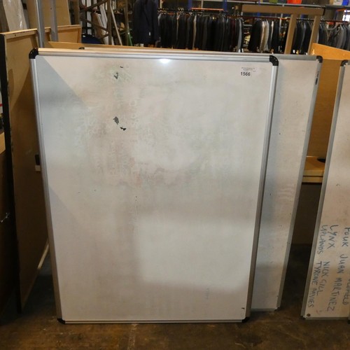 1566 - 2 x dry wipe boards each approx 90 x 120cm