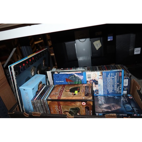 2462 - A quantity of records, CDs & DVDs, contents of 1 box