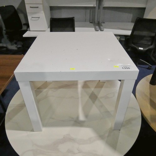 1398 - 1 x white square coffee table approx 55 x 55cm