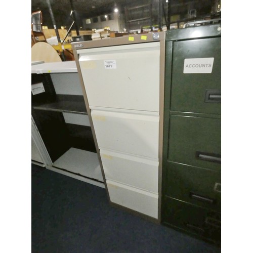 1471 - 1 x Bisley brown metal 4 drawer filing cabinet