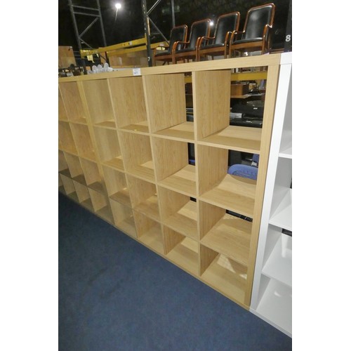 1477 - 1 x wood effect cube shelving unit approx 147 x 39 x 147cm high