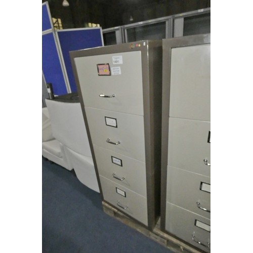 1491 - 1 x fire resisting 4 drawer filing cabinet approx 57 x 73 x 138cm high - key in auction office