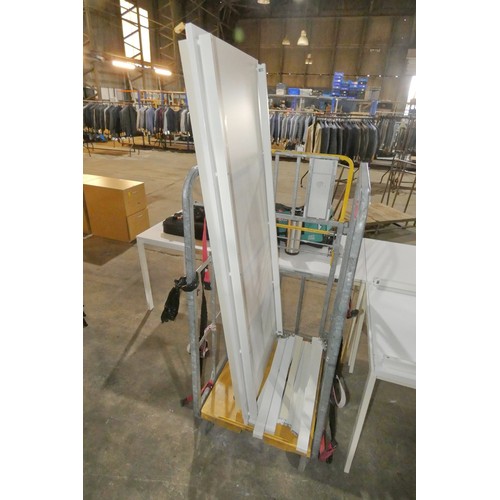 1560 - 2 x IKEA Melltorp white rectangular table both approx 176 x 75cm high - both require assembly - Cont... 