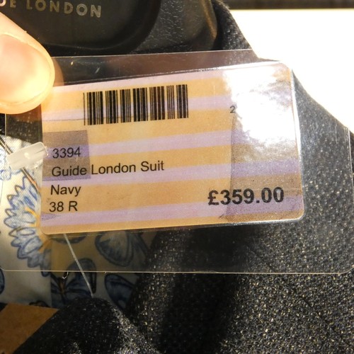 1 - A gentleman's navy suit by Guide London, jacket 38r & trousers 32r, includes waistcoat, retail price... 