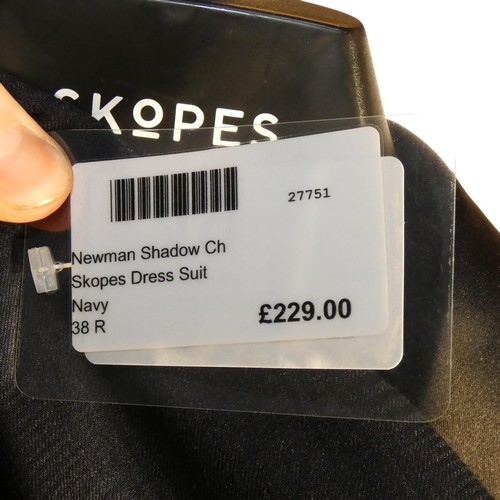 49 - A gentleman's navy suit by Skopes, jacket 38R & trousers 32R, includes waistcoat, retail price £229 ... 