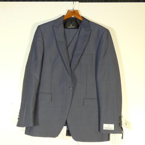 70 - A gentleman's blue suit by Wilvorst, jacket 40R & trousers 40R, includes waistcoat, retail price £49... 