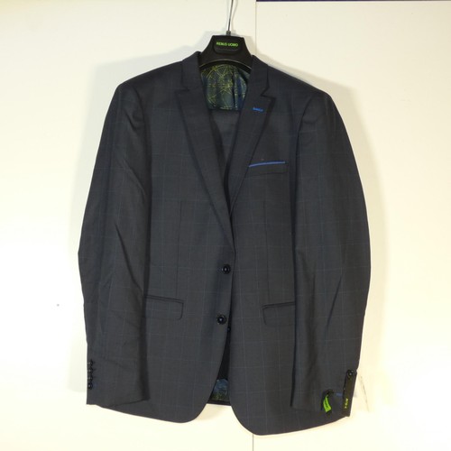 85 - A gentleman's blue check suit by Remus Uomo, jacket 42R & trousers 36R, includes waistcoat, retail p... 