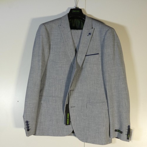 93 - A gentleman's blue check suit by Remus Uomo, jacket 44R & trousers 44R, includes waistcoat, retail p... 