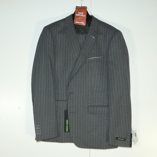 94 - A gentleman's grey pinstripe suit by Remus Uomo, jacket 44R & trousers 44R, includes waistcoat, reta... 