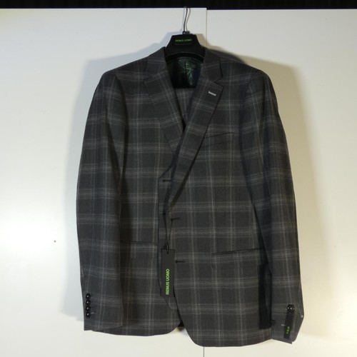 97 - A gentleman's grey check suit by Remus Uomo, jacket 44L & trousers 44L, includes waistcoat, retail p... 