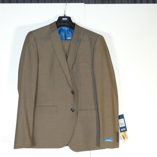 137 - A gentleman's tan suit by Spin, jacket 42R & trousers 42R, includes waistcoat, retail price £229 - p... 