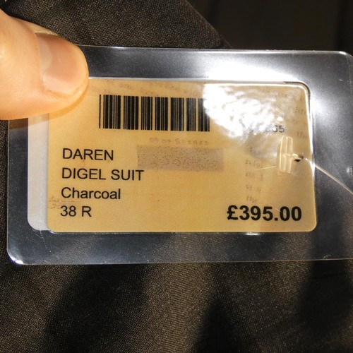 156 - A gentleman's grey check suit by Digel, jacket 38R & trousers 38R, includes waistcoat, retail price ... 