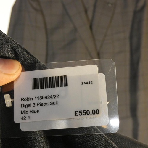 169 - A gentleman's blue suit by Digel, jacket 42R & trousers 36 1/2R, includes waistcoat, retail price £5... 