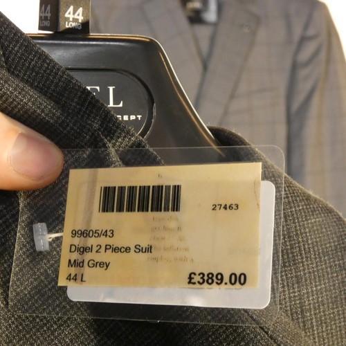 178 - A gentleman's grey check suit by Digel, jacket 44L & trousers 37 3/4R, no waistcoat, retail price £3... 