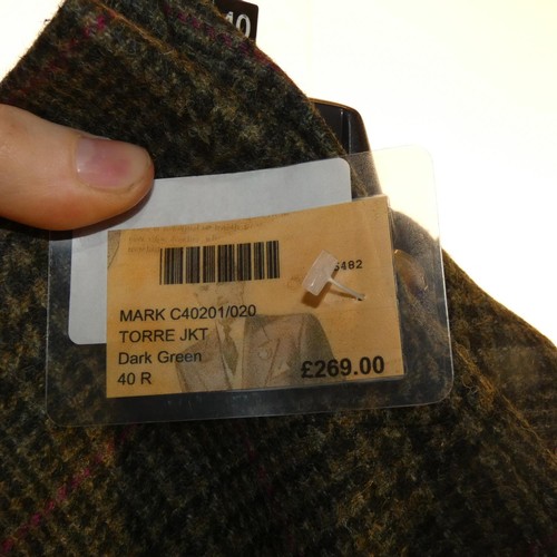 197 - A gentleman's green check jacket by Torre size 40R, retail price £269 - please see pictures for more... 