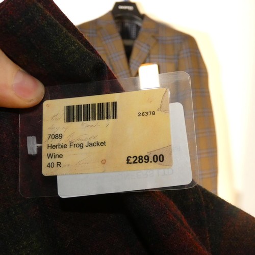 203 - A gentleman's wine check jacket by Herbie Frogg size 40R, retail price £289 - please see pictures fo... 