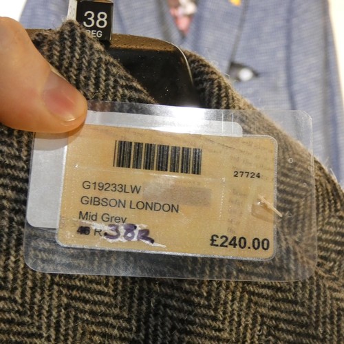 207 - A gentleman's grey overcoat by Gibson size 38R, retail price £240 - please see pictures for more det... 