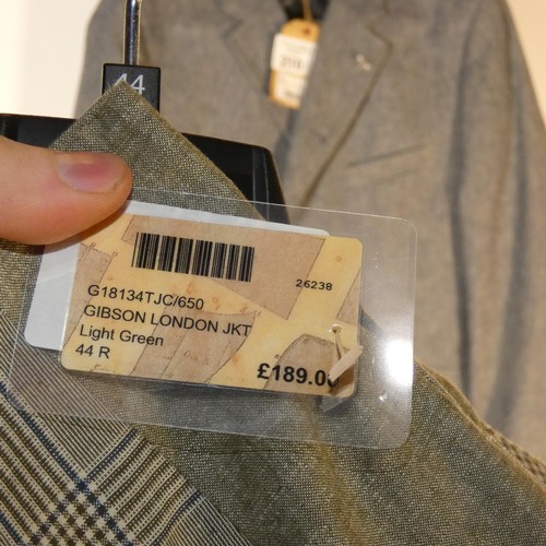 209 - A gentleman's green check jacket by Gibson size 44R, retail price £189 - please see pictures for mor... 