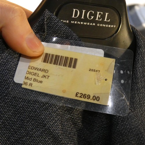 222 - A gentleman's blue jacket by Digel size 36R, retail price approx £229 - please see pictures for more... 