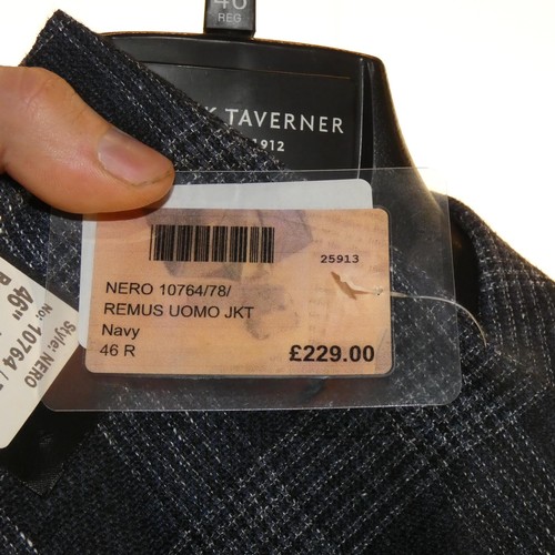 289 - A gentleman's blue check jacket by Remus Uomo size 46R, retail price approx £229 - please see pictur... 