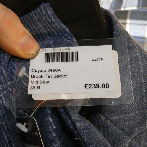 294 - A gentleman's blue check jacket by Brook Taverner size 38R, retail price approx £239 - please see pi... 