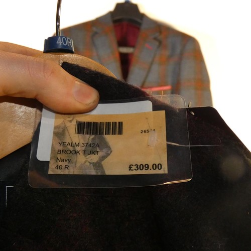 298 - A gentleman's navy check jacket by Brook Taverner size 40R, retail price approx £309 - please see pi... 