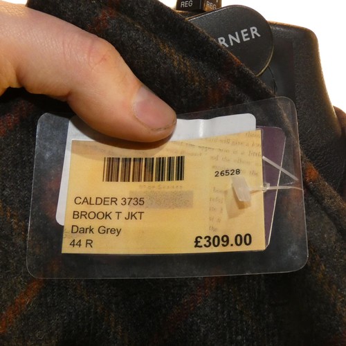 312 - A gentleman's brown/grey check jacket by Brook Taverner size 44R, retail price approx £309 - please ... 