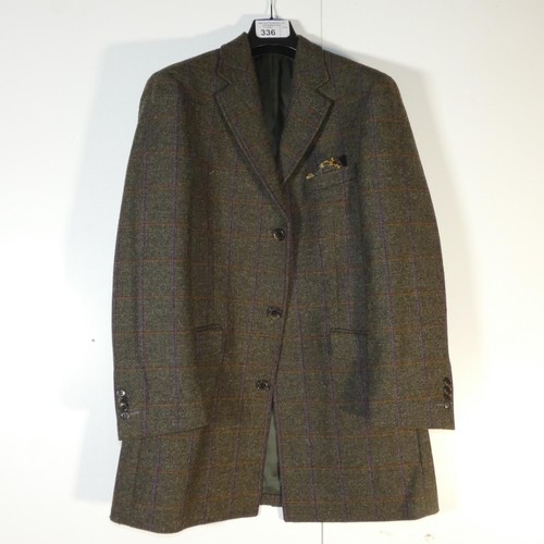 336 - A gentleman's green check overcoat by Brook Taverner size 38R, retail price approx £299 - please see... 