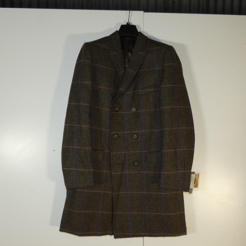 337 - A gentleman's green check overcoat by Hugo James size 38R, retail price approx £249 - please see pic... 