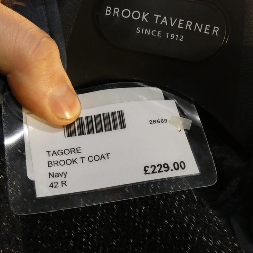 350 - A gentleman's blue overcoat by Brook Taverner size 42R, retail price £229 - please see pictures for ... 