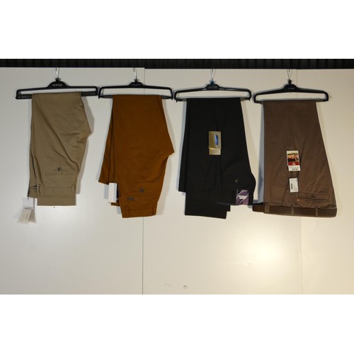 353 - 4 x pairs of gentleman's trousers size 32R - retail over £300 - please see pictures for more