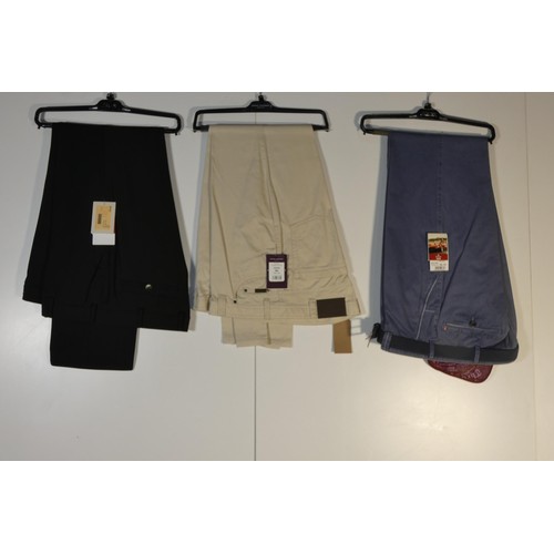 369 - 3 x pairs of gentleman's trousers size 38L - retail over £240 - please see pictures for more