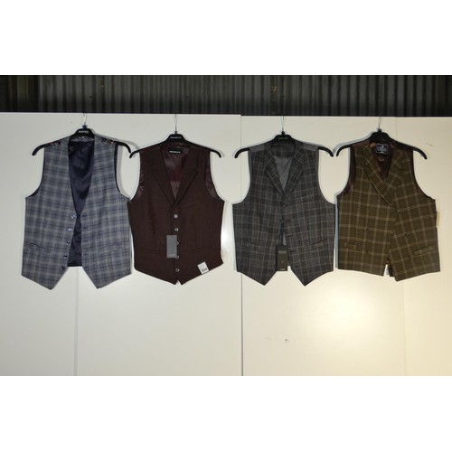 405 - 4 x men's waistcoats size 38 - retail approx £200 - please see pictures for more details