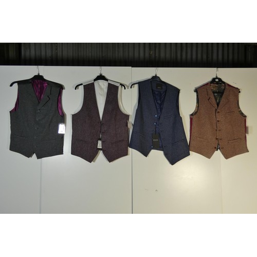 408 - 4 x men's waistcoats size 40 - retail approx £200 - please see pictures for more details