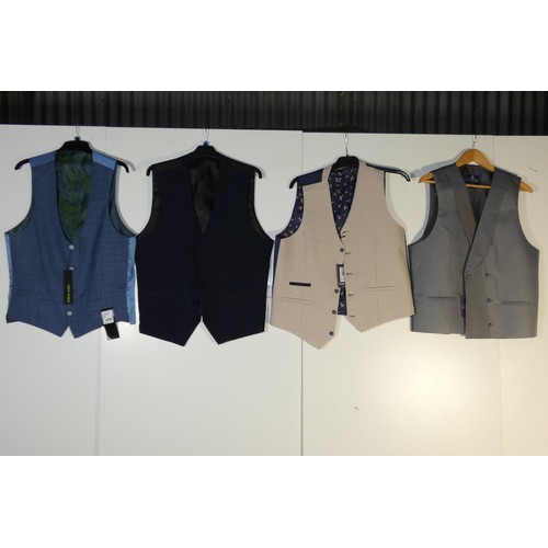 411 - 4 x men's waistcoats size 42 - retail approx £200 - please see pictures for more details