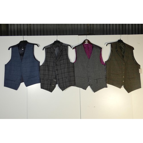 413 - 4 x men's waistcoats size 42 - retail approx £200 - please see pictures for more details