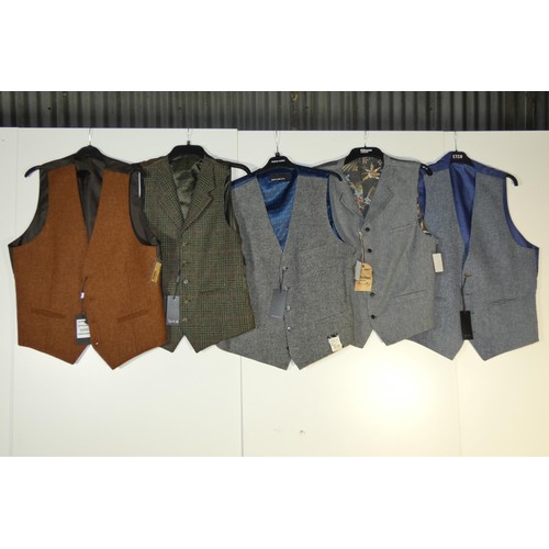 417 - 5 x men's waistcoats size 44 - retail approx £250 -  please see pictures for more details