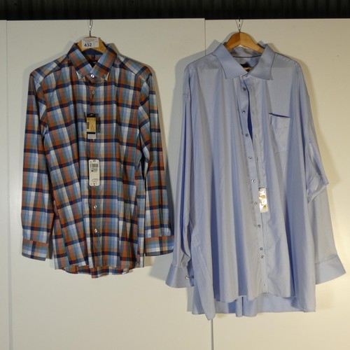 432 - 2 x gentlemen's shirts size 44 - collar 17.5 & 54 collar 21 - retail approx £120 - please see pictur... 