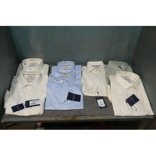 476 - 7 x gentleman's various colour shirts by Brook Taverner, sizes include M, 15, 15.5, 16, 18 and 18.5