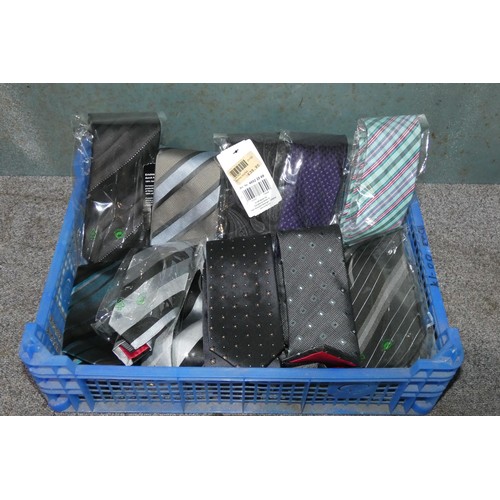 482 - 10 various colour neck ties, please see pictures for more details, contents of 1 basket, basket not ... 